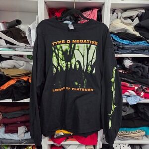 Type O Negative Lords of Flatbush Long Sleeve Graphic Shirt Black Mens 2XL